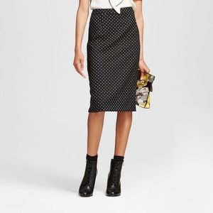 Midi pencil polka dot pencil skirt